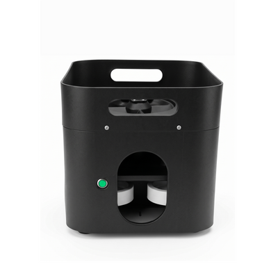 MixStrike Lite pitching machine - front view showing the ball outlet and feed opening